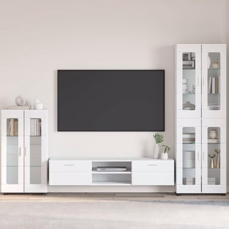 Credenza vidaXL FLORIN Bianco Lucido L: 55,5 cm, P: 29 cm, H: 100 cm