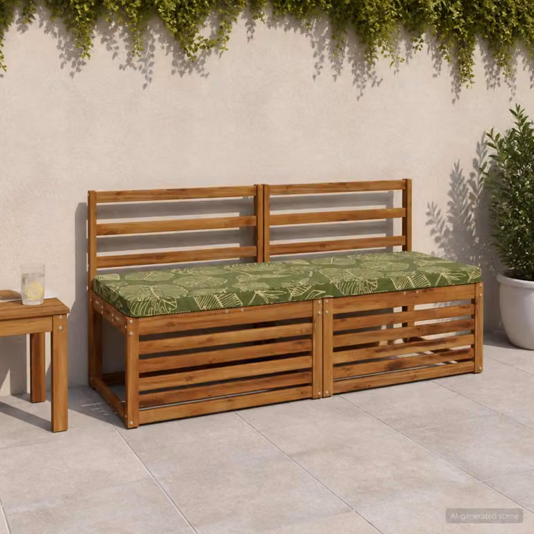 Set di 2 cuscini per panchina vidaXL VUGHT in poliestere con rivestimento rimovibile e resistente ai raggi UV, disponibili in blu o verde