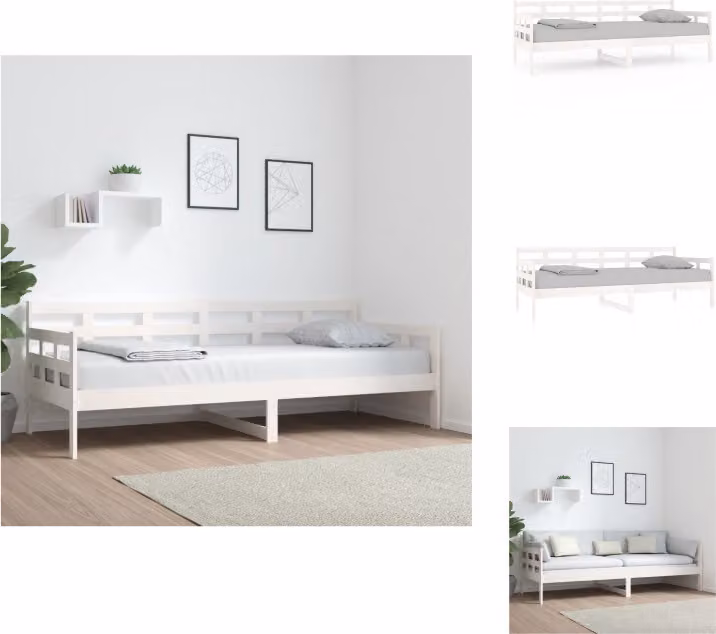 vidaXL Letto da giorno in pino massiccio bianco 80x200 cm - Letti e reti