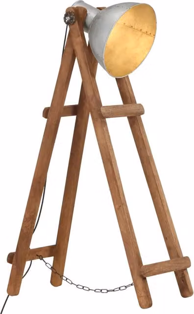 Lampada da terra vintage regolabile 28 x 61-68 x 105-110 cm in legno di mango marrone 02_0046701