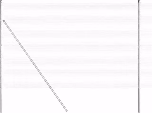 Palo per recinzione tondo in acciaio argento DESIGN IN, Altezza: 150 cm, Diametro: 27 mm – 1