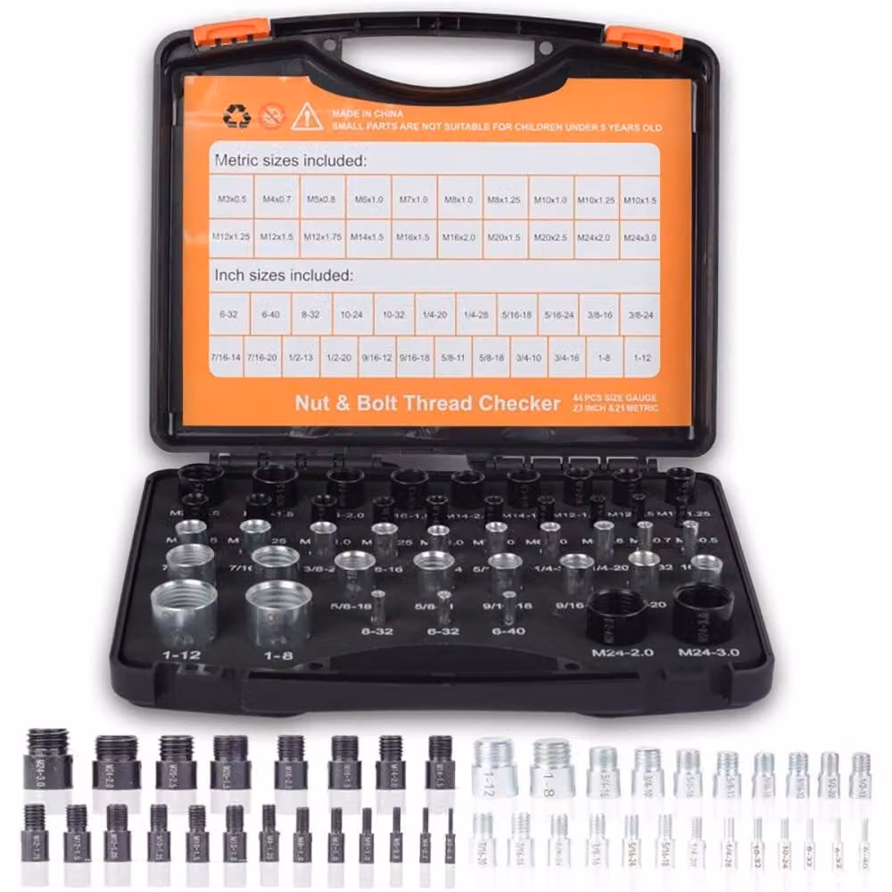 Set di 44 tester per filettature, adatti per viti e bulloni