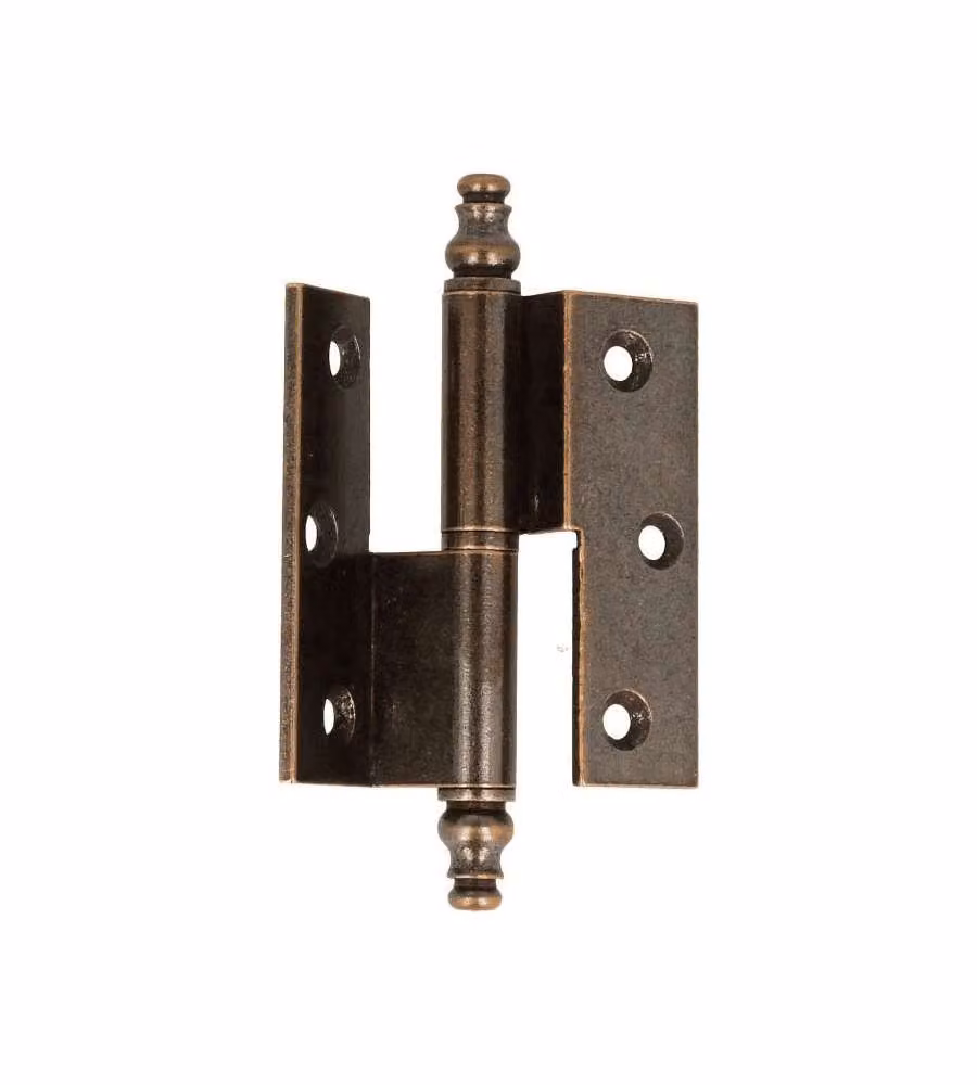 Cerniere Alte Lucide Curve in Ottone Destra 40x40mm 2-Pezzi Bronzate