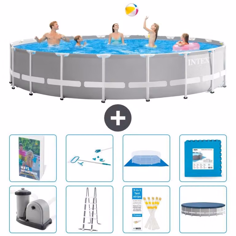 Struttura per piscina a forma di prisma - 610x132 cm - composta da 7 elementi - modello S539