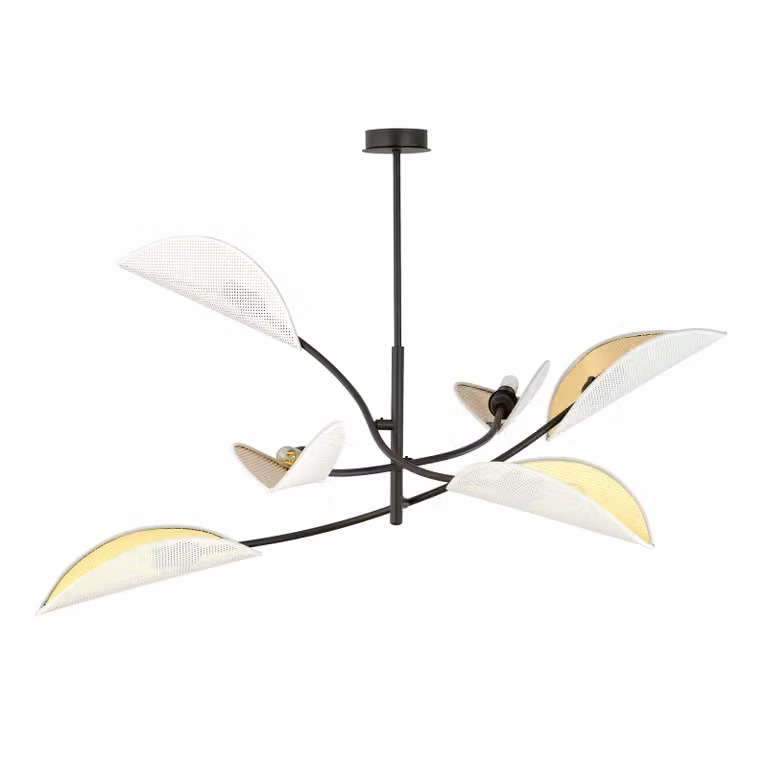 Lampadario Emibig 6xE14 40W LOTUS 6 BIANCO/ORO 1107/6