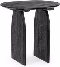 Tavolino moderno Bizzotto Monterrey Black con piano ovale in legno opaco L: 60 cm