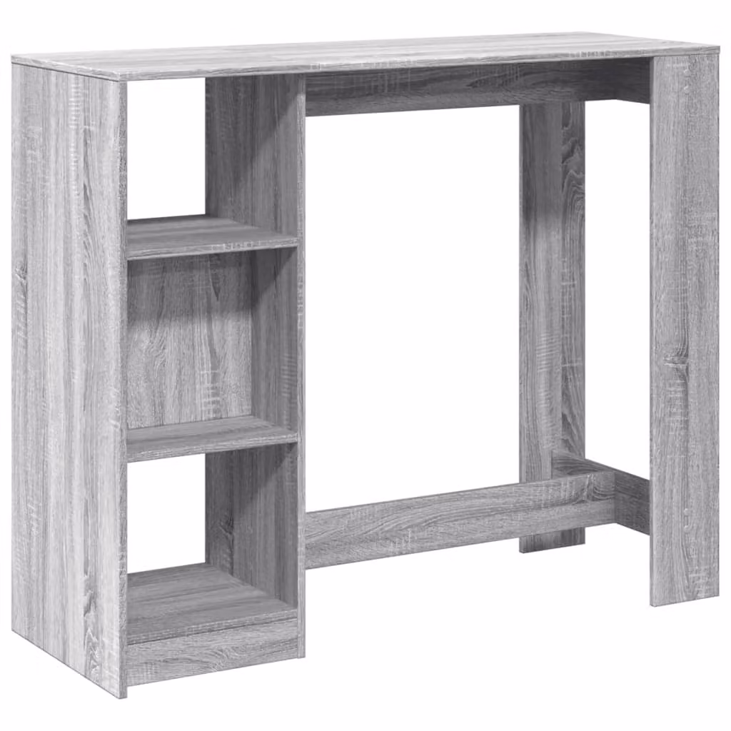 Tavolo Bar con Ripiano Grigio Sonoma 124x46x103,5cm Multistrato