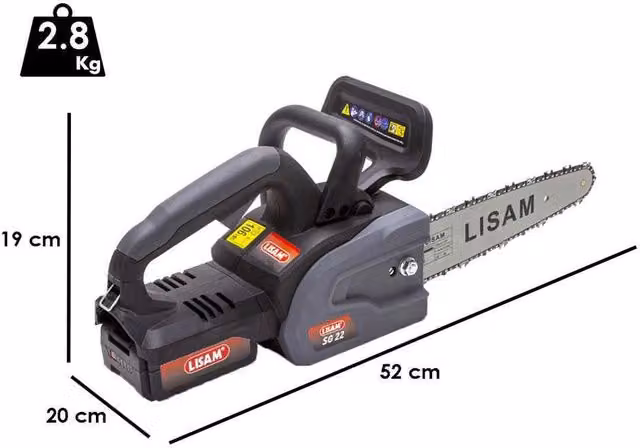 POTATORE SEGHETTO ELETTRICO A BATTERIA MOTOSEGA SG 22 21V 600W LISAM 9415