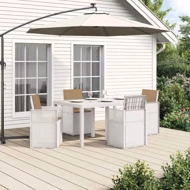 Set da Pranzo per Giardino 5 pz Bianco e Tortora PP 3430065
