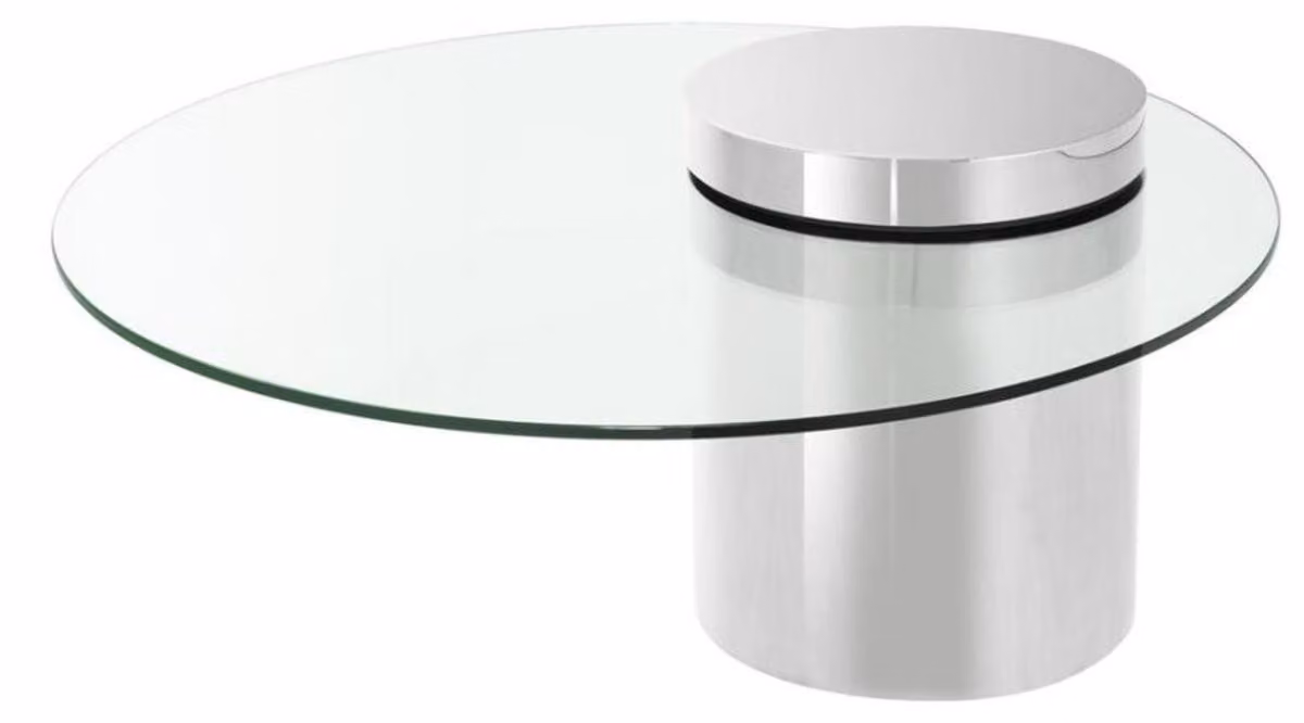 Tavolino di design Casa Padrino argento 90 x h. 43 cm - Collezione Luxury