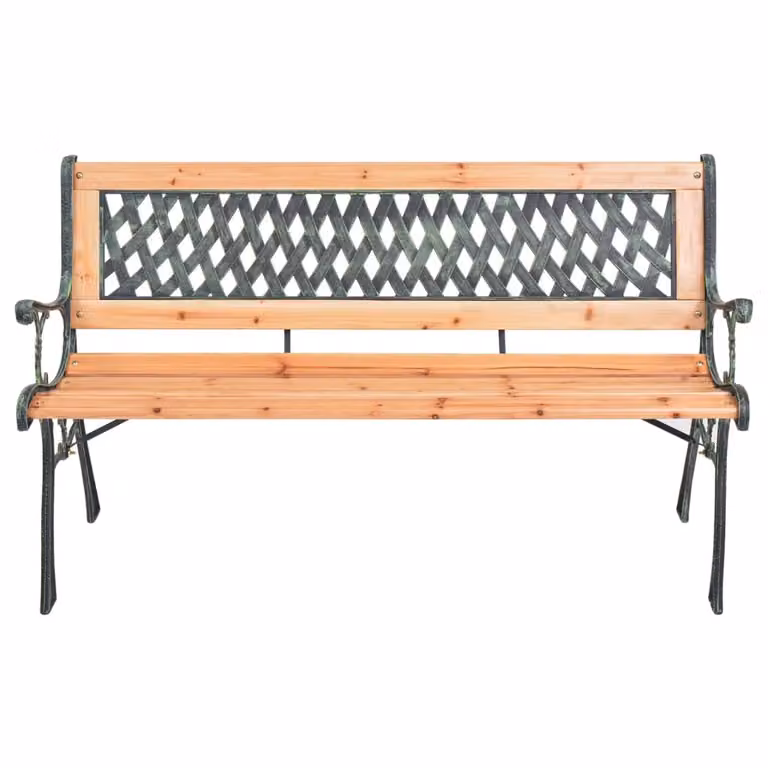 Panchina da giardino 116 cm in ghisa e legno di abete massiccio