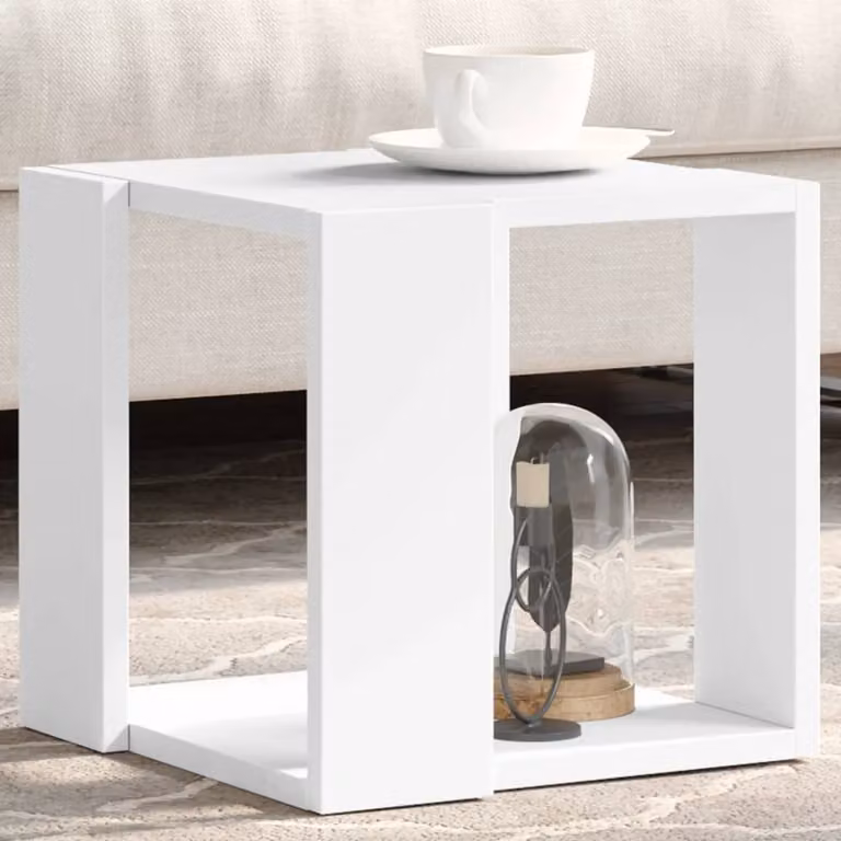 Maison Exclusive - Tavolino bianco 32x32x30 cm Materiale ligneo