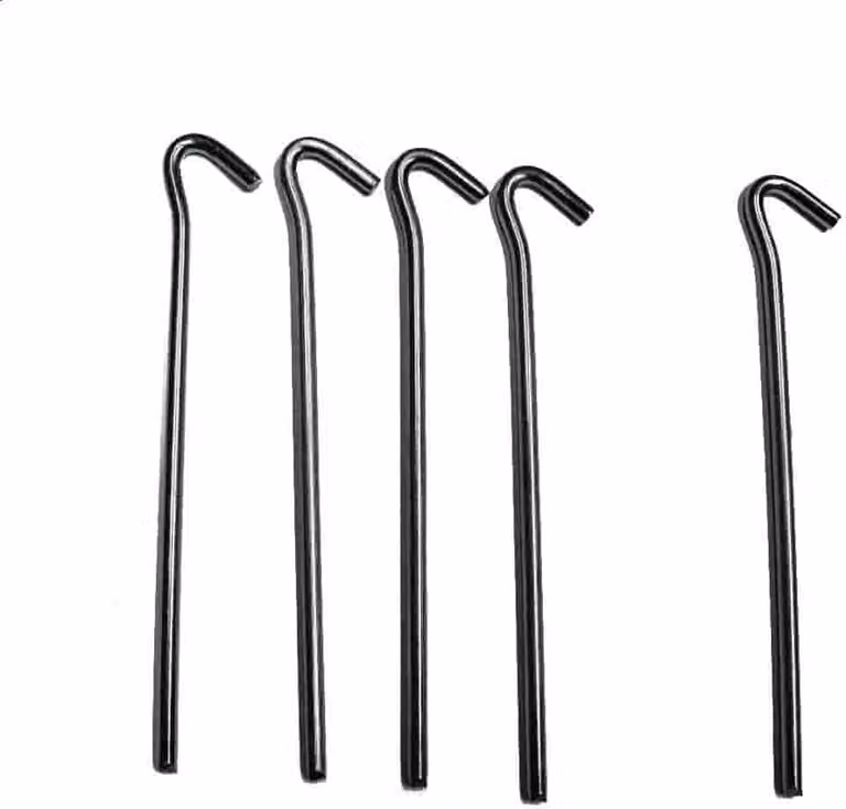 5x picchetti triangolari per tende, circa 23 cm x Ø 7 mm, zincati