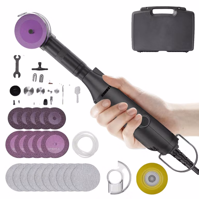Smerigliatrice angolare elettrica con 6 livelli di velocità, 15.000 giri al minuto, colore nero