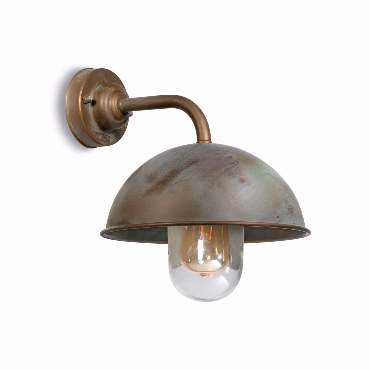 Moretti Luce Applique da parete Circle, dimmerabile, Bronzo / Ottone antico, Soggiorno / Sala da pranzo, Ottone, Antico, Applique