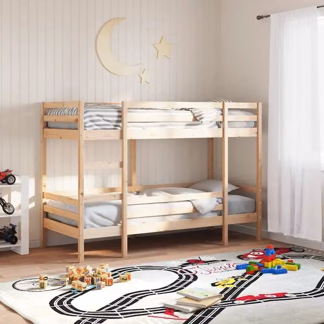 Letto a Castello senza Materasso-Struttura Letto a Castello 90x190 cm Legno di Pino 756120