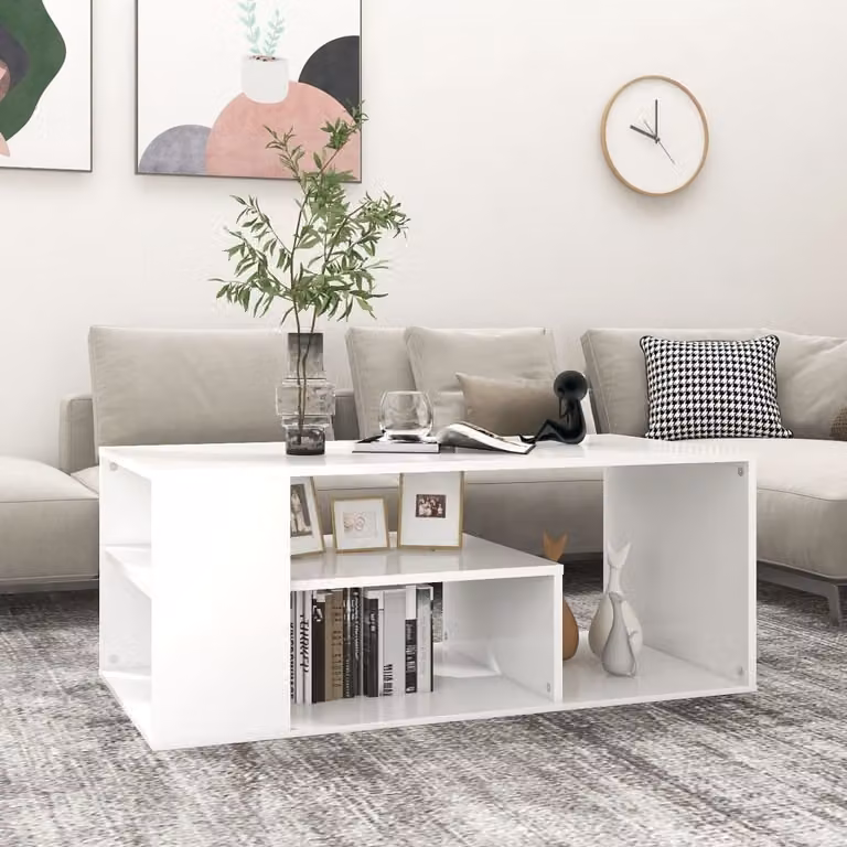 vidaXL Tavolino bianco 100x50x40 cm in legno - Tavolino - Tavolini - Tavolino da salotto - Tavolini da salotto