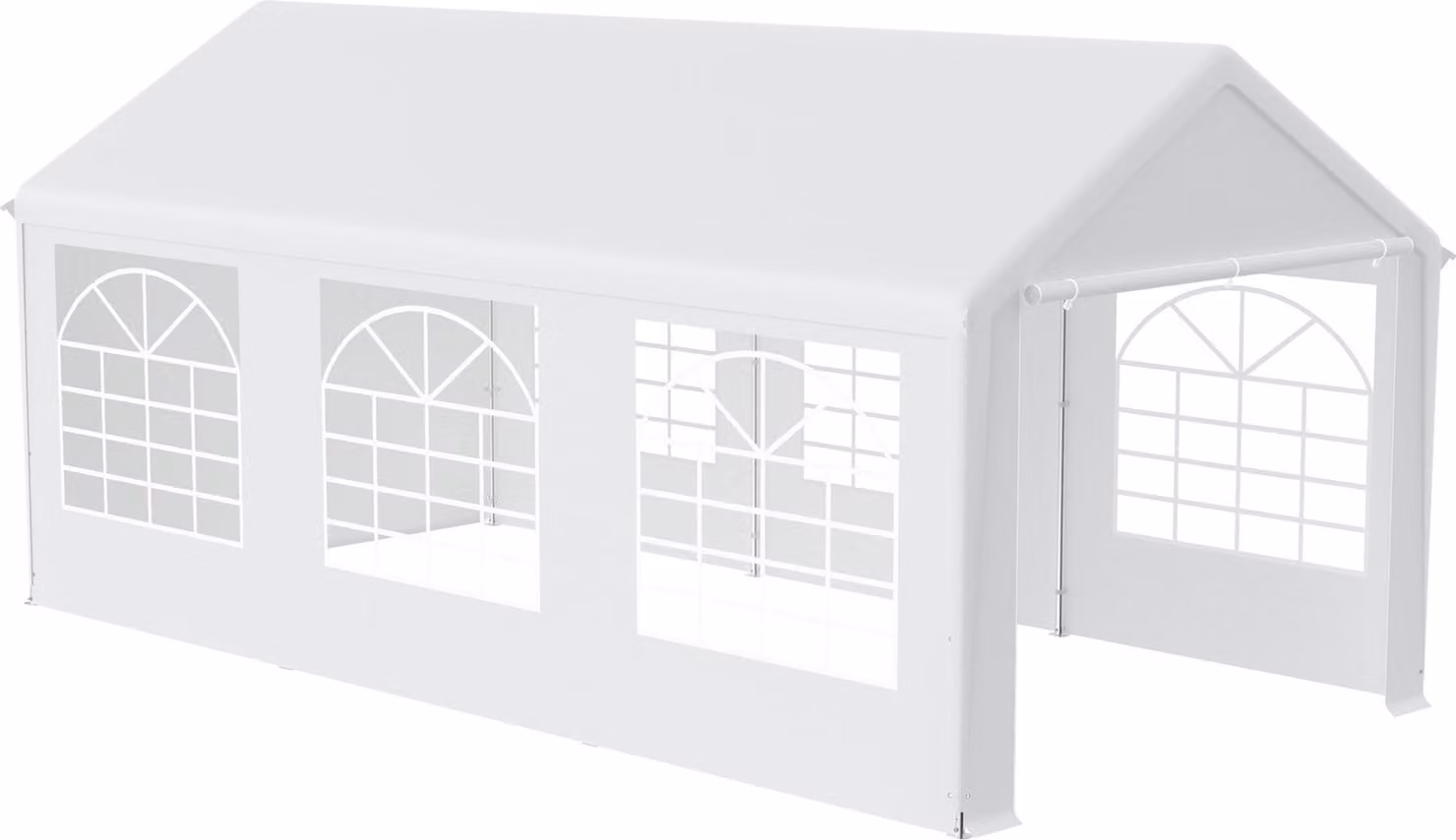 QEENTOE Gazebo da esterno 3x6 metri con finestre, impermeabile, bianco – Tenda da giardino e per feste, ideale per campeggio, eventi e riunioni