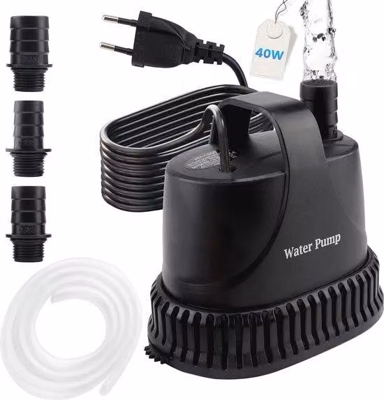 Potente pompa doppia per acquari e giardini – 3000 l/h, pompa per fontane ultra silenziosa, pompa per l'acqua domestica con spruzzatori