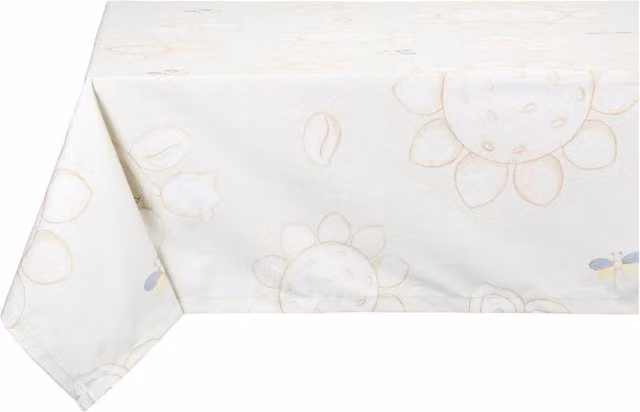 Tovaglia Thun Elegance bianca con motivo floreale in cotone per 12 persone, rettangolare 250 x 250 cm