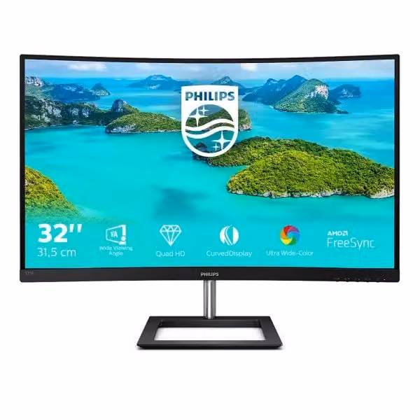 Monitor Philips E-Line 325E1C/00 da 31.5 pollici QHD 2560 x 1440 pixel, pannello VA, 75Hz, Nero – 2