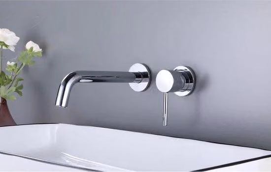 WEBO Inbouw Wastafelkraan rubinetto monocomando cromato per bagno a parete
