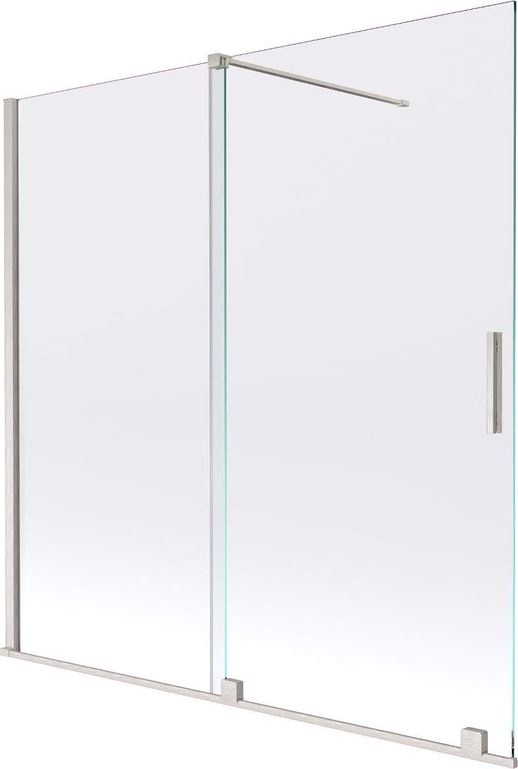 Mexen Velar paratia da bagno scorrevole a 2 ante 160 x 150 cm, trasparente, nichel spazzolato - 896-160-000-01-97