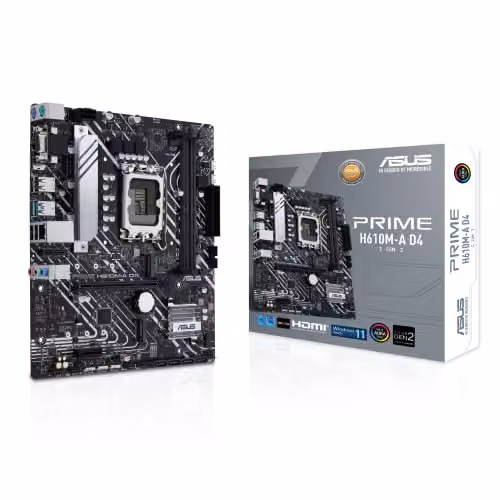 ASUS PRIME H610M-A D4-CSM, Scheda Madre Intel mATX, Slot DDR4, Nera