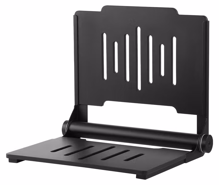 Seduta doccia pieghevole a parete, panca doccia pieghevole da 452 mm con schienale di sostegno, seduta da bagno pieghevole in plastica con telaio in acciaio inossidabile per adulti e anziani, carico massimo 180 kg
