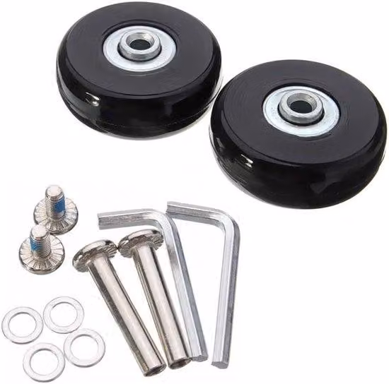Kit di riparazione ruote per valigie 45x18 mm con viti