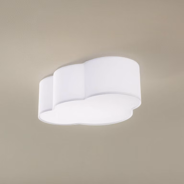Plafoniera soffitto Cloud TK Lighting, dimmerabile, Bianco / Opale, Soggiorno / Sala da pranzo, Tessuto / Stoffa / Seta, Giovanile, Plafoniera