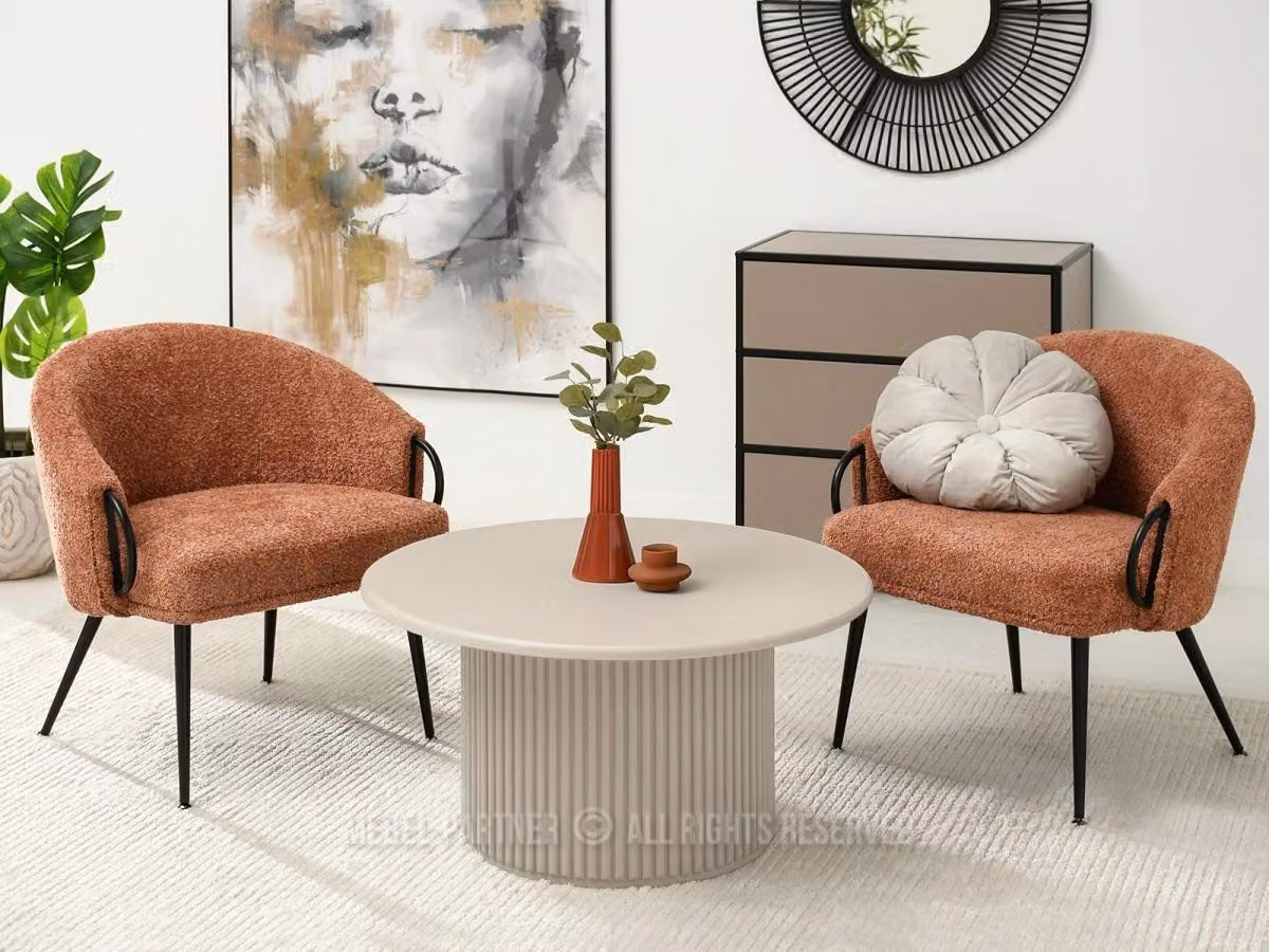 Tavolino rotondo ALBAN - beige