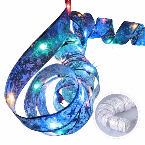 INF Luci natalizie da 4 m, decorazione flessibile per l'albero di Natale D'argento