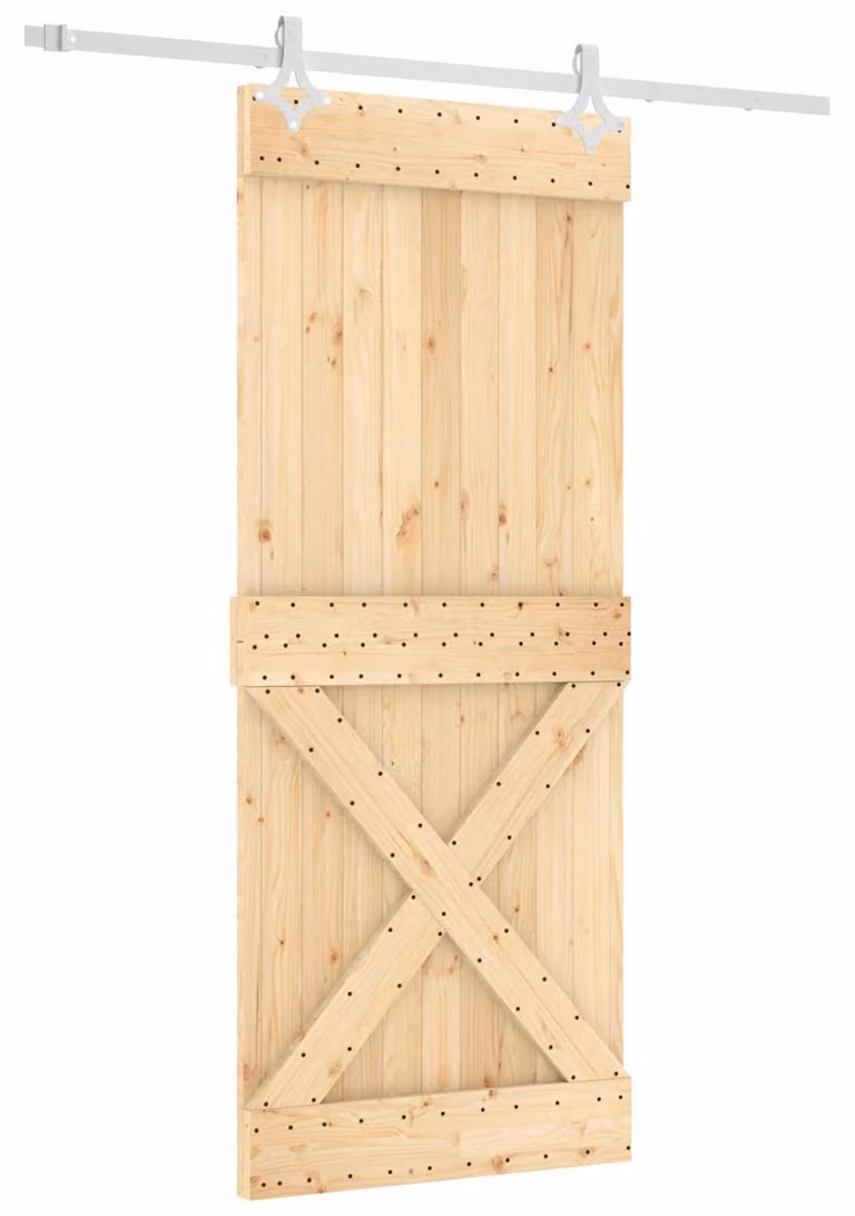 Porta scorrevole Naturale e Bianco 85 x 210 cm