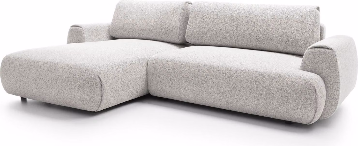 FURNLUX Divano ad angolo Borsa Grigio e Nero 270cm / Colore principale: Grigio / Dimensioni: 270 x 81 x 167 cm