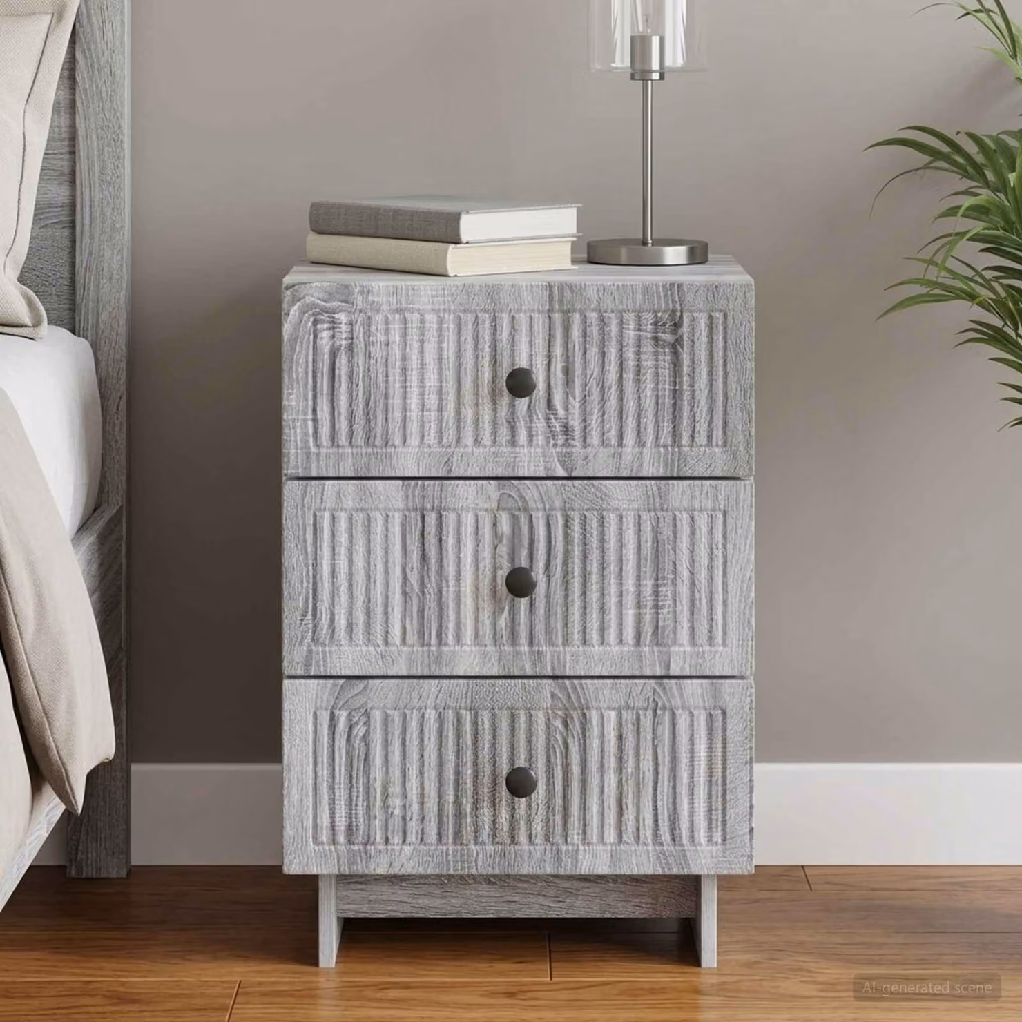 Armadio da notte con cassetto vidaXL in Grigio Sonoma, L 43 cm x P 41 cm x H 66,5 cm