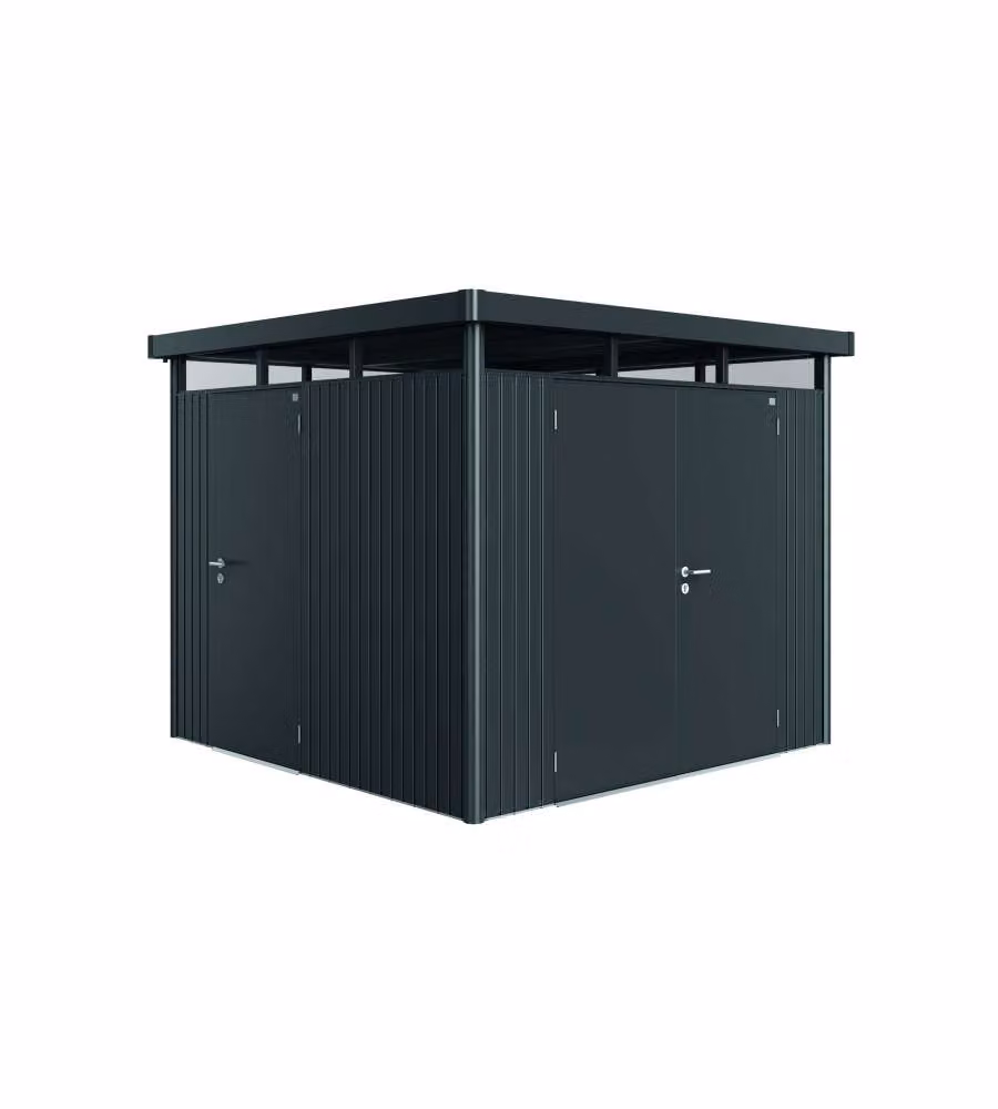 Casetta HighLine Misura H4 grigio scuro metallizzato, porta a due battenti
