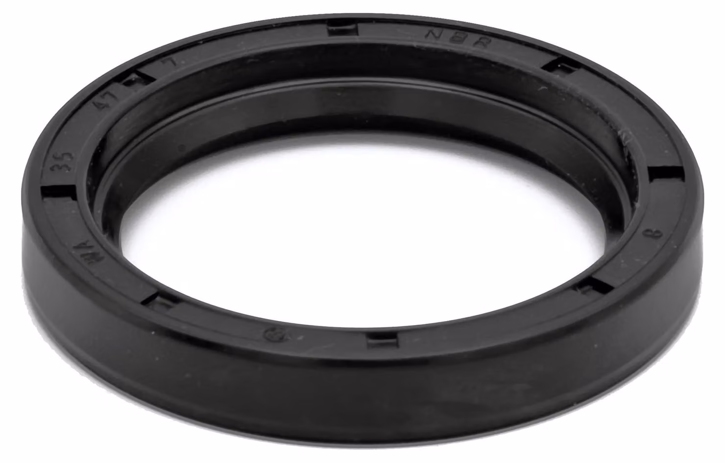 Guarnizione radiale a labbro singolo, 35x47x7 mm, in NBR 70, conforme alla norma DIN 3760, colore nero