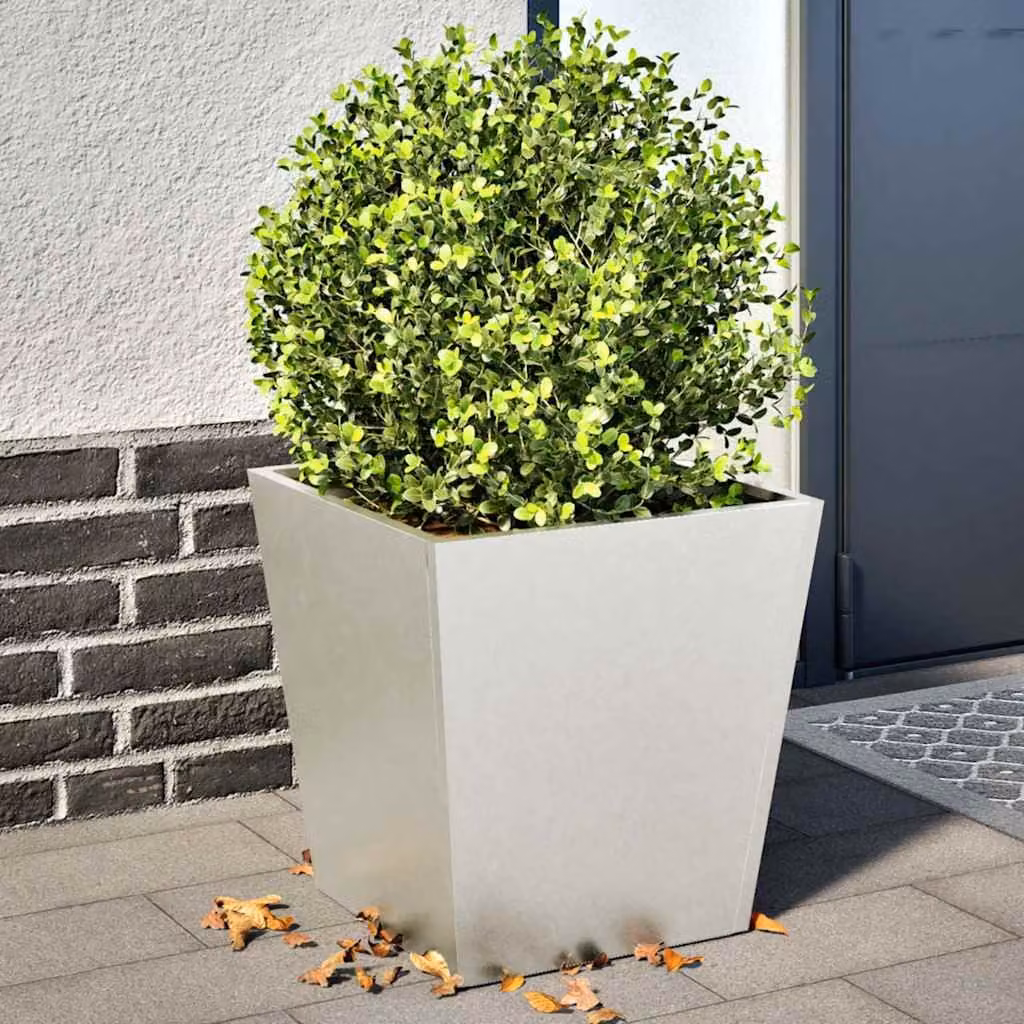 Set di 2 fioriere da giardino vidaXL in acciaio inox color argento, L/P/H: 40 x 40 x 40 cm