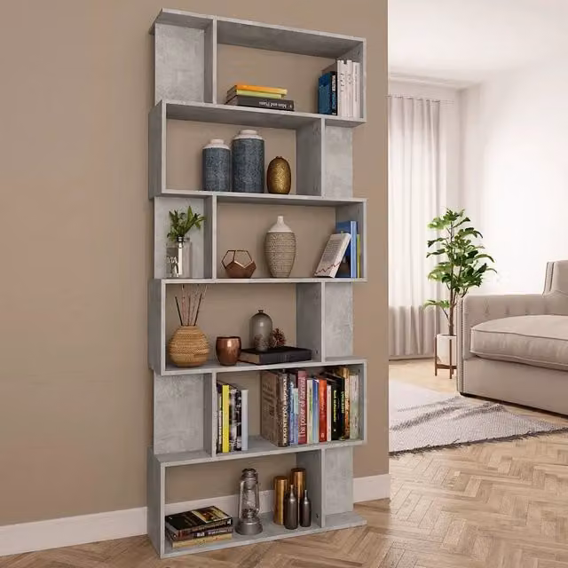 Libreria/Divisorio Grigio Cemento 80x24x192cm