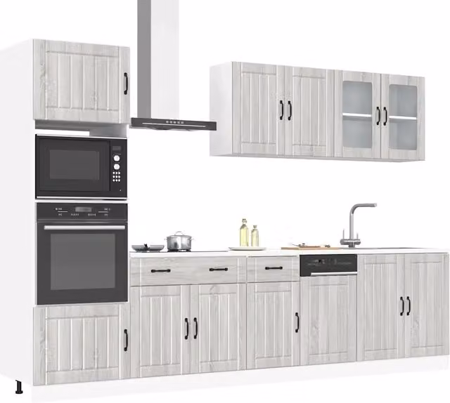 Set Mobili da Cucina 7 pz Kalmar Grigio Sonoma in Truciolato 3314747