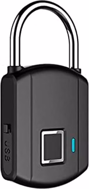 Chiusura con Impronta Digitale e Chiave a Batterie in Acciaio Inossidabile Nero, Scatola Antifurto Impermeabile per Porte Esterne