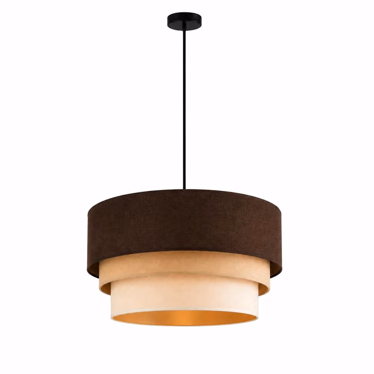 Lampada a sospensione paralume in velluto marrone lampada per sala da pranzo, soggiorno, cucina della serie N131 (N131-B)
