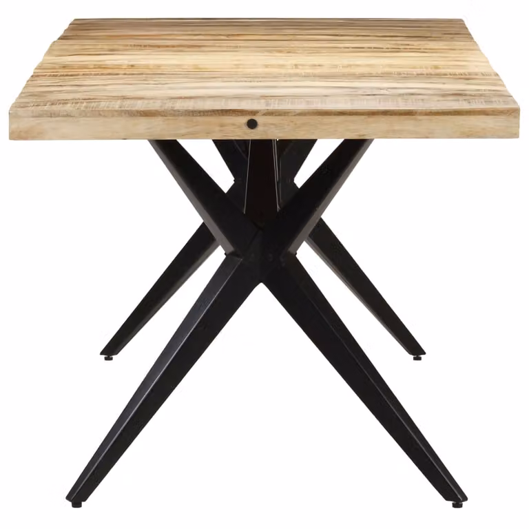 vidaXL Tavolo da pranzo 160x80x76 cm Legno di mango grezzo
