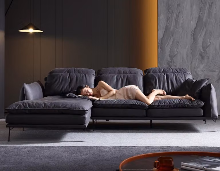 Ledersofa Ecksofa Sofa Couch Polster Eck Garnitur Designer Wohnlandschaft Möbel