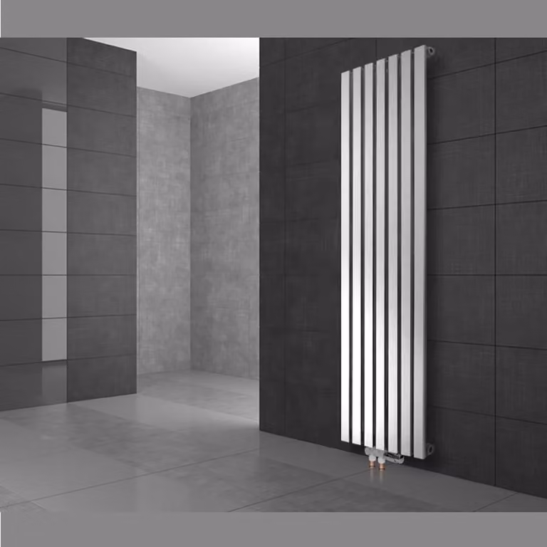 LuxeBath Stella Design radiatore a pannello attacco centrale 480 x 1800 mm Bianco con set di collegamento incl. termostato Pavimento di passaggio Bianco , senza elemento riscaldante