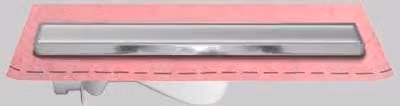 Canaletta per doccia a scomparsa Stamplast in acciaio inossidabile color argento, Lunghezza: 85 cm, con kit guaina 1 m²