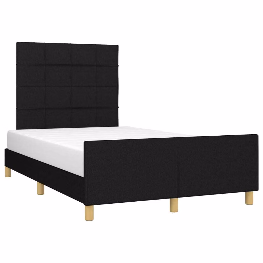Giroletto senza Materasso Nero 120x190 cm in Tessuto