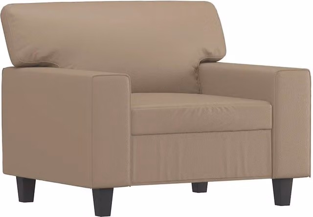 Poltrona Relax Recliner Beige in Similpelle con Braccioli e Struttura in Metallo – 1