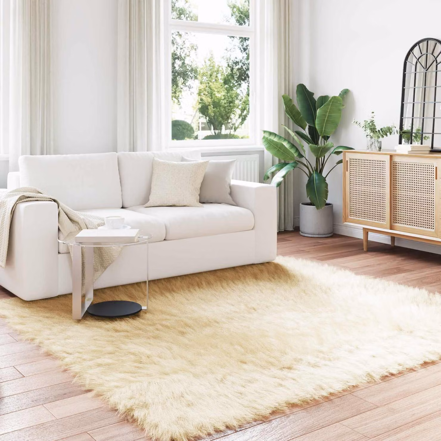 vidaXL Tappeto Quadrato Moderno in Poliestere Beige Lavabile L/P: 240 x 240 cm